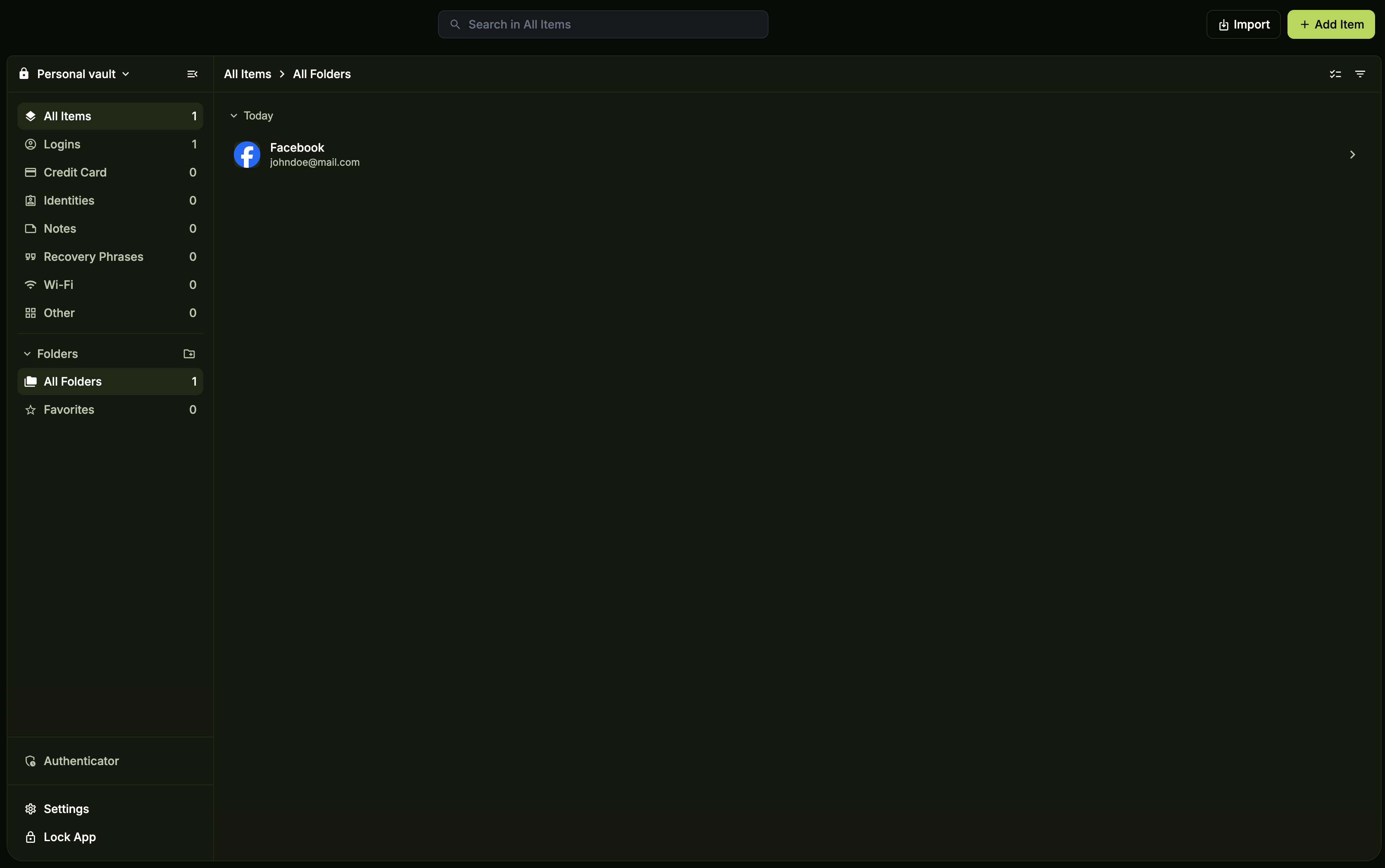 View saved item